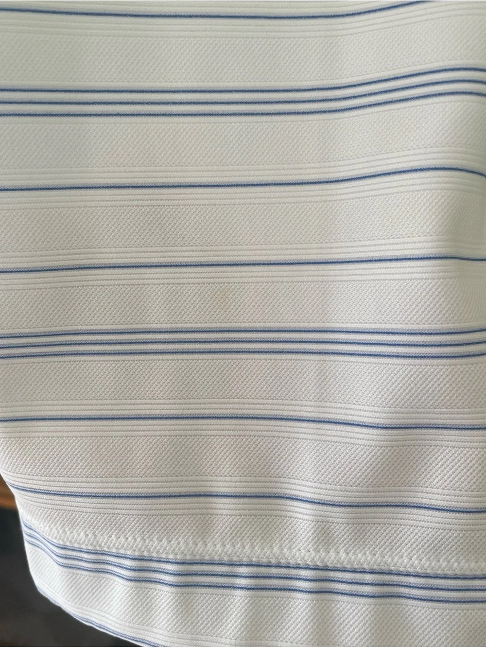 Nike Golf Dry Fit Men’s White Blue Striped Golf Polo Size XL